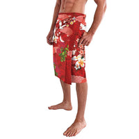 Hawaiian and Japanese Culture Together Lavalava Red Ohia Lehua Plumeria and Sakura Blooming - Polynesian Pride