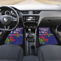 Hawaiian and Japanese Culture Together Car Mats Blue Ohia Lehua Plumeria and Sakura Blooming - Polynesian Pride