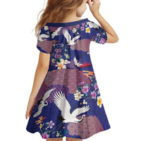 Hawaiian and Japanese Culture Together Family Matching Tank Maxi Dress and Hawaiian Shirt Blue Ohia Lehua Plumeria and Sakura Blooming - Polynesian Pride