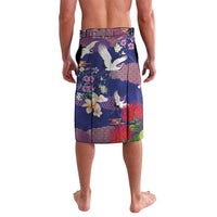 Hawaiian and Japanese Culture Together Lavalava Blue Ohia Lehua Plumeria and Sakura Blooming - Polynesian Pride