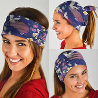 Hawaiian and Japanese Culture Together Neck Gaiter Blue Ohia Lehua Plumeria and Sakura Blooming LT03 - Polynesian Pride