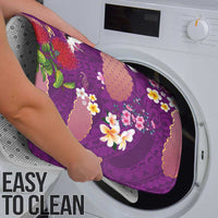 Hawaiian and Japanese Culture Together Bathroom Set Purple Ohia Lehua Plumeria and Sakura Blooming - Polynesian Pride