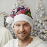 Hawaiian and Japanese Culture Together Christmas Santa Hat Purple Ohia Lehua Plumeria and Sakura Blooming - Polynesian Pride