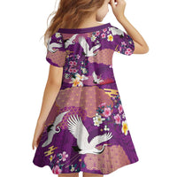 Hawaiian and Japanese Culture Together Family Matching Mermaid Dress and Hawaiian Shirt Purple Ohia Lehua Plumeria and Sakura Blooming - Polynesian Pride