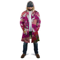 Hawaiian and Japanese Culture Together Cloak Pink Ohia Lehua Plumeria and Sakura Blooming LT03 - Polynesian Pride