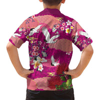 Hawaiian and Japanese Culture Together Hawaiian Shirt Pink Ohia Lehua Plumeria and Sakura Blooming - Polynesian Pride