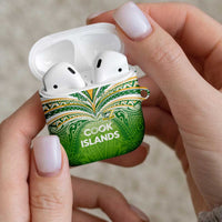 Cook Islands Rugby League AirPods Case Tatau Tribal Motifs-Light Green Color - Polynesian Pride