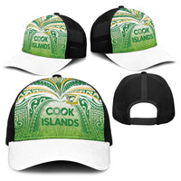 Cook Islands Rugby League Baseball Net Cap Tatau Tribal Motifs-Light Green Color LT03 - Polynesian Pride