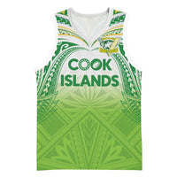Custom Cook Islands Rugby League Basketball Jersey Tatau Tribal Motifs-Light Green Color - Polynesian Pride