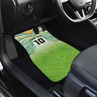 Custom Cook Islands Rugby League Car Mats Tatau Tribal Motifs-Light Green Color LT03 - Polynesian Pride