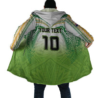 Custom Cook Islands Rugby League Cloak Tatau Tribal Motifs-Light Green Color - Polynesian Pride