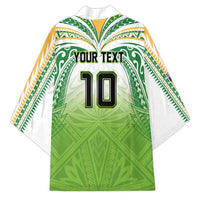 Custom Cook Islands Rugby League Kimono Tatau Tribal Motifs-Light Green Color - Polynesian Pride
