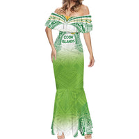 Custom Cook Islands Rugby League Mermaid Dress Tatau Tribal Motifs-Light Green Color - Polynesian Pride