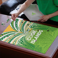 Cook Islands Rugby League Puzzle Tatau Tribal Motifs-Light Green Color - Polynesian Pride