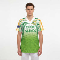 Custom Cook Islands Rugby League Scrub Top Tatau Tribal Motifs-Light Green Color - Polynesian Pride