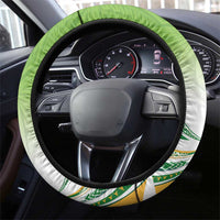 Cook Islands Rugby League Steering Wheel Cover Tatau Tribal Motifs-Light Green Color - Polynesian Pride