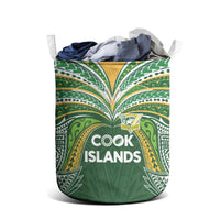 Cook Islands Rugby League Laundry Basket Tatau Tribal Motifs-Dark Green Color - Polynesian Pride