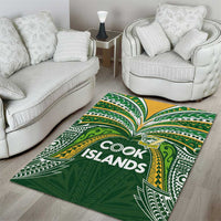 Cook Islands Rugby League Area Rug Tatau Tribal Motifs-Dark Green Color - Polynesian Pride