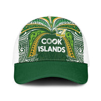 Cook Islands Rugby League Baseball Net Cap Tatau Tribal Motifs-Dark Green Color - Polynesian Pride
