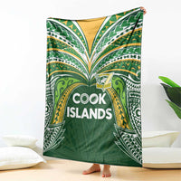 Cook Islands Rugby League Blanket Tatau Tribal Motifs-Dark Green Color - Polynesian Pride