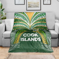Cook Islands Rugby League Blanket Tatau Tribal Motifs-Dark Green Color - Polynesian Pride