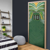 Custom Cook Islands Rugby League Door Cover Tatau Tribal Motifs-Dark Green Color - Polynesian Pride