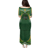 Custom Cook Islands Rugby League Family Matching Puletasi and Hawaiian Shirt Tatau Tribal Motifs-Dark Green Color - Polynesian Pride