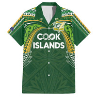 Custom Cook Islands Rugby League Family Matching Summer Maxi Dress and Hawaiian Shirt Tatau Tribal Motifs-Dark Green Color - Polynesian Pride