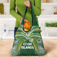 Cook Islands Rugby League Grocery Bag Tatau Tribal Motifs-Dark Green Color - Polynesian Pride