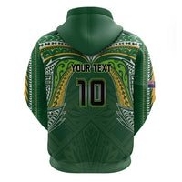 Custom Cook Islands Rugby League Hoodie Tatau Tribal Motifs-Dark Green Color - Polynesian Pride