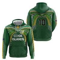 Custom Cook Islands Rugby League Hoodie Tatau Tribal Motifs-Dark Green Color - Polynesian Pride