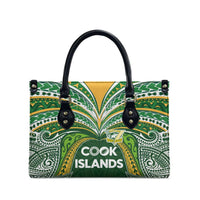 Cook Islands Rugby League Leather Bag Tatau Tribal Motifs-Dark Green Color - Polynesian Pride