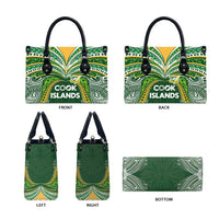 Cook Islands Rugby League Leather Bag Tatau Tribal Motifs-Dark Green Color - Polynesian Pride