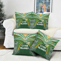 Cook Islands Rugby League Pillow Cover Tatau Tribal Motifs-Dark Green Color - Polynesian Pride
