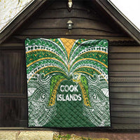 Cook Islands Rugby League Quilt Tatau Tribal Motifs-Dark Green Color - Polynesian Pride