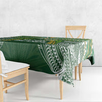 Cook Islands Rugby League Tablecloth Tatau Tribal Motifs-Dark Green Color - Polynesian Pride