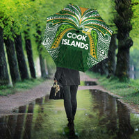 Cook Islands Rugby League Umbrella Tatau Tribal Motifs-Dark Green Color - Polynesian Pride
