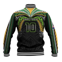 Custom Cook Islands Rugby League Baseball Jacket Tatau Tribal Motifs-Black Color LT03 - Polynesian Pride