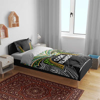 Cook Islands Rugby League Bedding Set Tatau Tribal Motifs-Black Color - Polynesian Pride