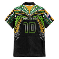 Custom Cook Islands Rugby League Family Matching Puletasi and Hawaiian Shirt Tatau Tribal Motifs-Black Color - Polynesian Pride