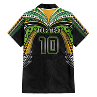 Custom Cook Islands Rugby League Hawaiian Shirt Tatau Tribal Motifs-Black Color - Polynesian Pride