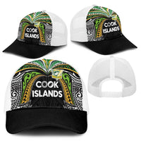 Cook Islands Rugby League Mesh Trucker Cap Tatau Tribal Motifs-Black Color - Polynesian Pride