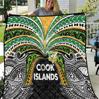 Cook Islands Rugby League Quilt Tatau Tribal Motifs-Black Color - Polynesian Pride