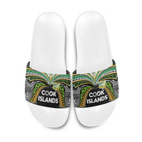 Cook Islands Rugby League Slide Sandals Tatau Tribal Motifs-Black Color - Polynesian Pride
