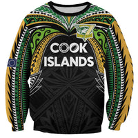 Custom Cook Islands Rugby League Sweatshirt Tatau Tribal Motifs-Black Color LT03 Unisex Black - Polynesian Pride