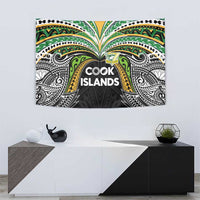 Cook Islands Rugby League Tapestry Tatau Tribal Motifs-Black Color - Polynesian Pride
