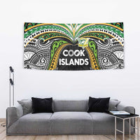 Cook Islands Rugby League Tapestry Tatau Tribal Motifs-Black Color - Polynesian Pride