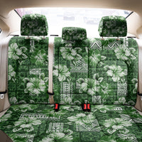 Hawaiian Quilt Pattern Back Car Seat Cover Hibiscus and Tribal Element Vintage Green Vibe LT03 - Polynesian Pride