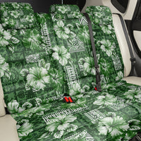 Hawaiian Quilt Pattern Back Car Seat Cover Hibiscus and Tribal Element Vintage Green Vibe LT03 - Polynesian Pride