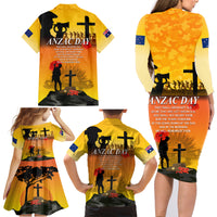 New Zealand and Australia ANZAC Day Family Matching Long Sleeve Bodycon Dress and Hawaiian Shirt Gallipoli Lest We Forget LT03 - Polynesian Pride